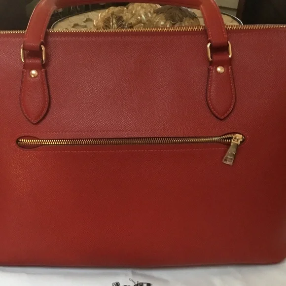 Coach  Red Leather Tote with Snap Wallet - Picture 4 of 8